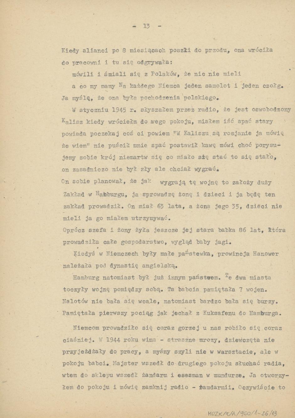 Wspomnienia z przymusowych robót w Niemczech, cz. 1