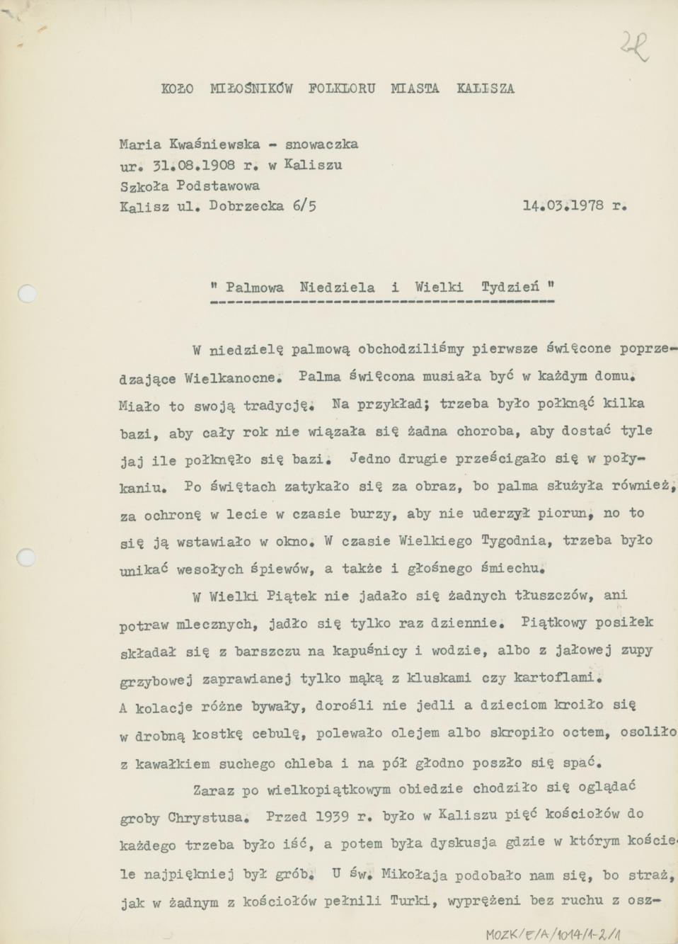 Palmowa Niedziela i Wielki Tydzień