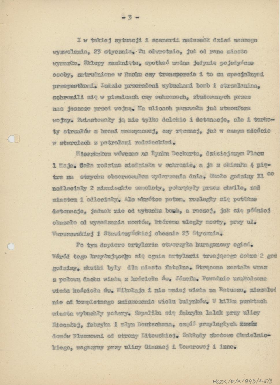 Wspomnienia z wyzwolenia Miasta Kalisza w r. 1945