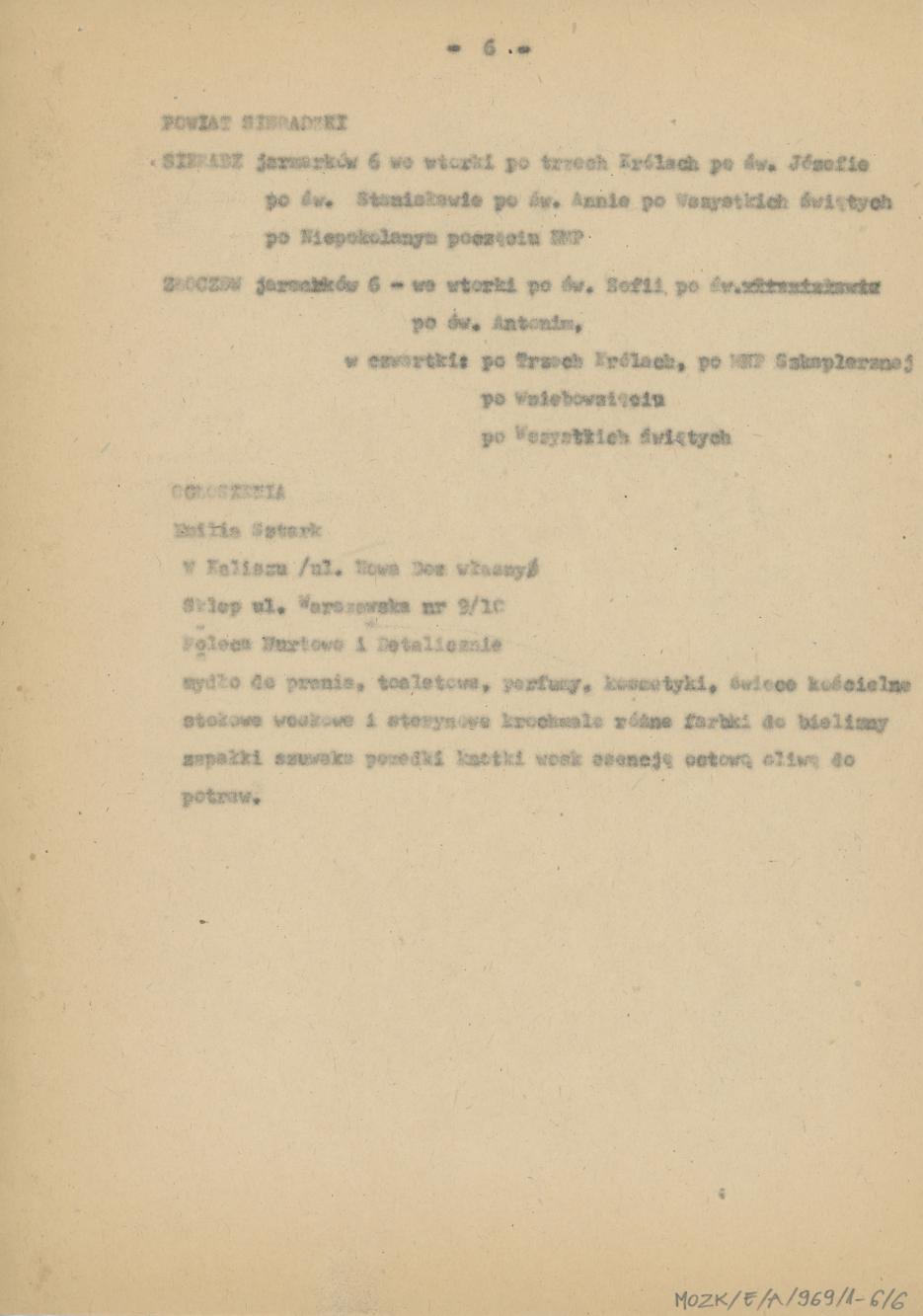 Ogłoszenia kaliskie