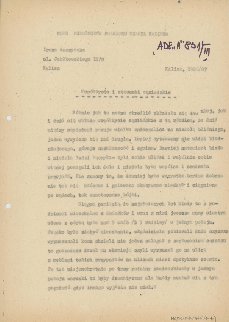 Współżycie i stosunki sąsiedzkie