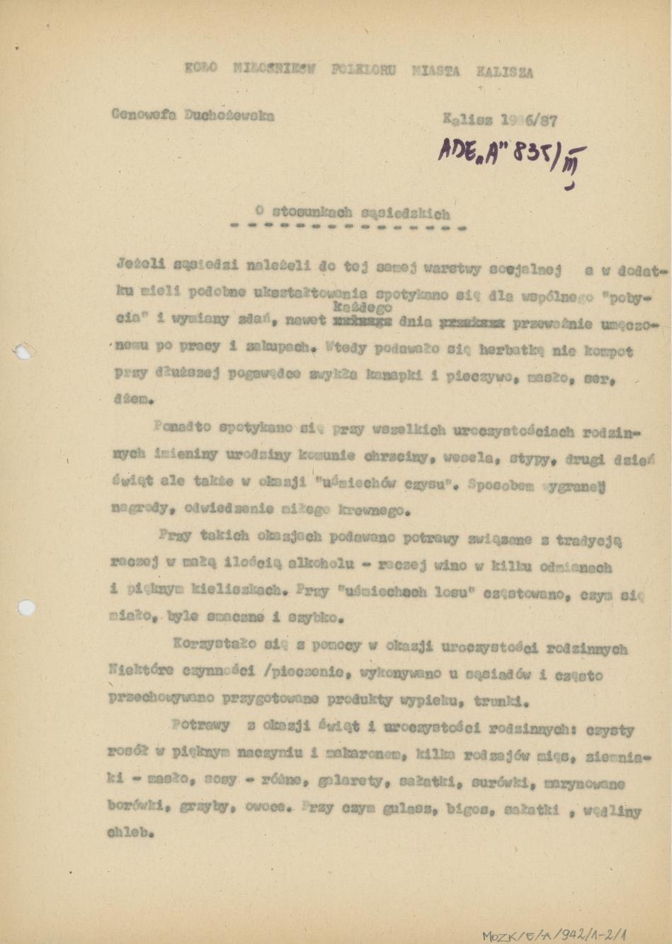 O stosunkach sąsiedzkich