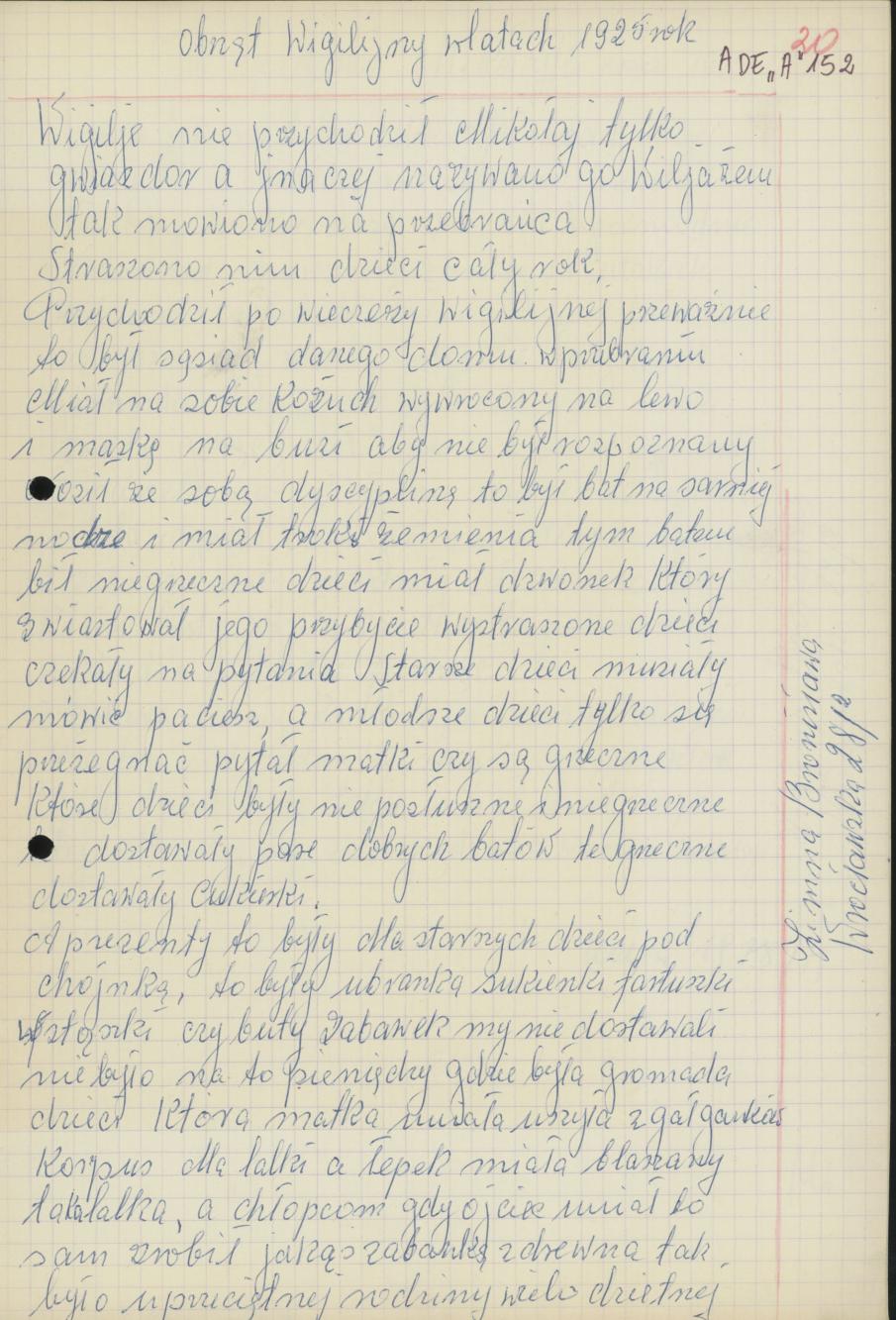 Obrzęd wigilijny w latach 1925 rok