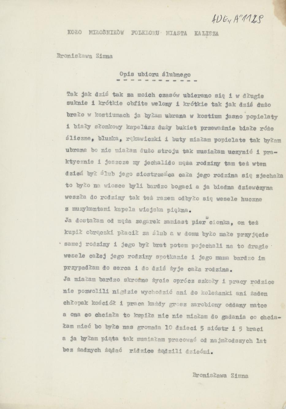 Opis ubioru ślubnego