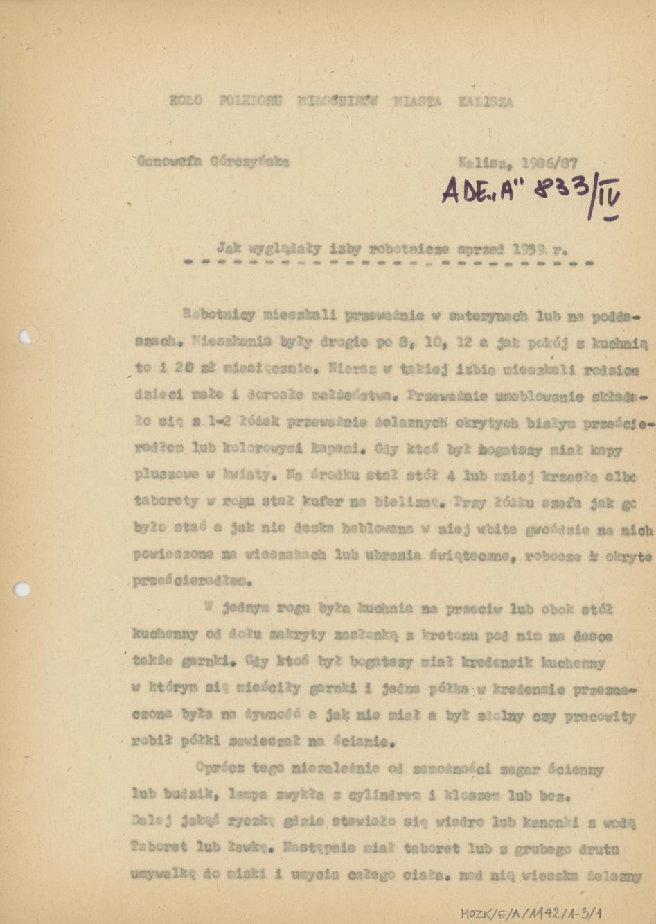 Jak wyglądały izby robotnicze sprzed 1939 r.