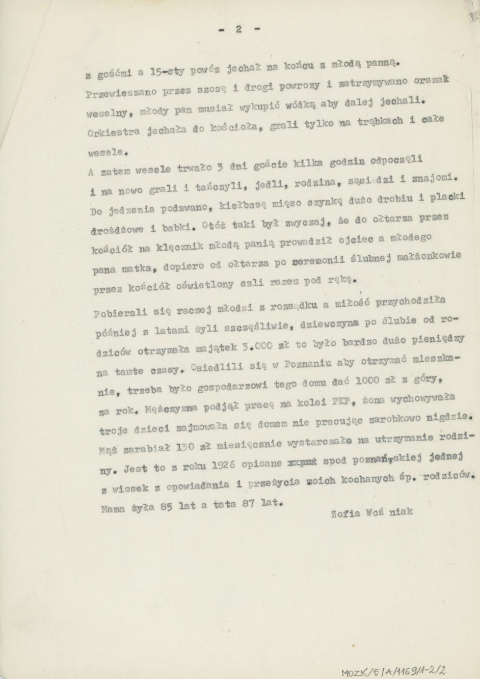 Zwyczaje zaślubin w roku 1926