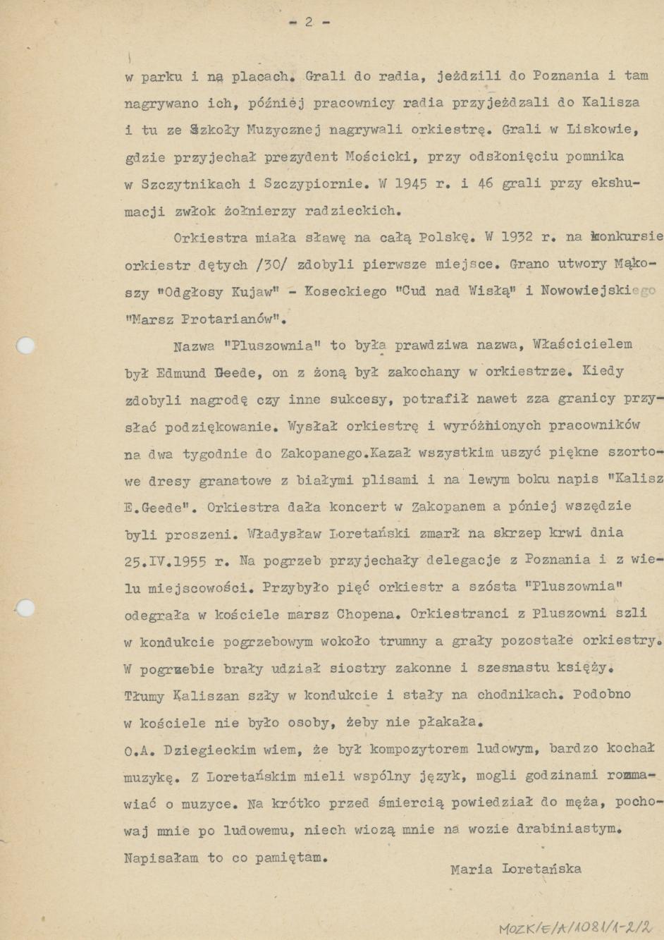 Wspomnienia o Władysławie Loretańskim