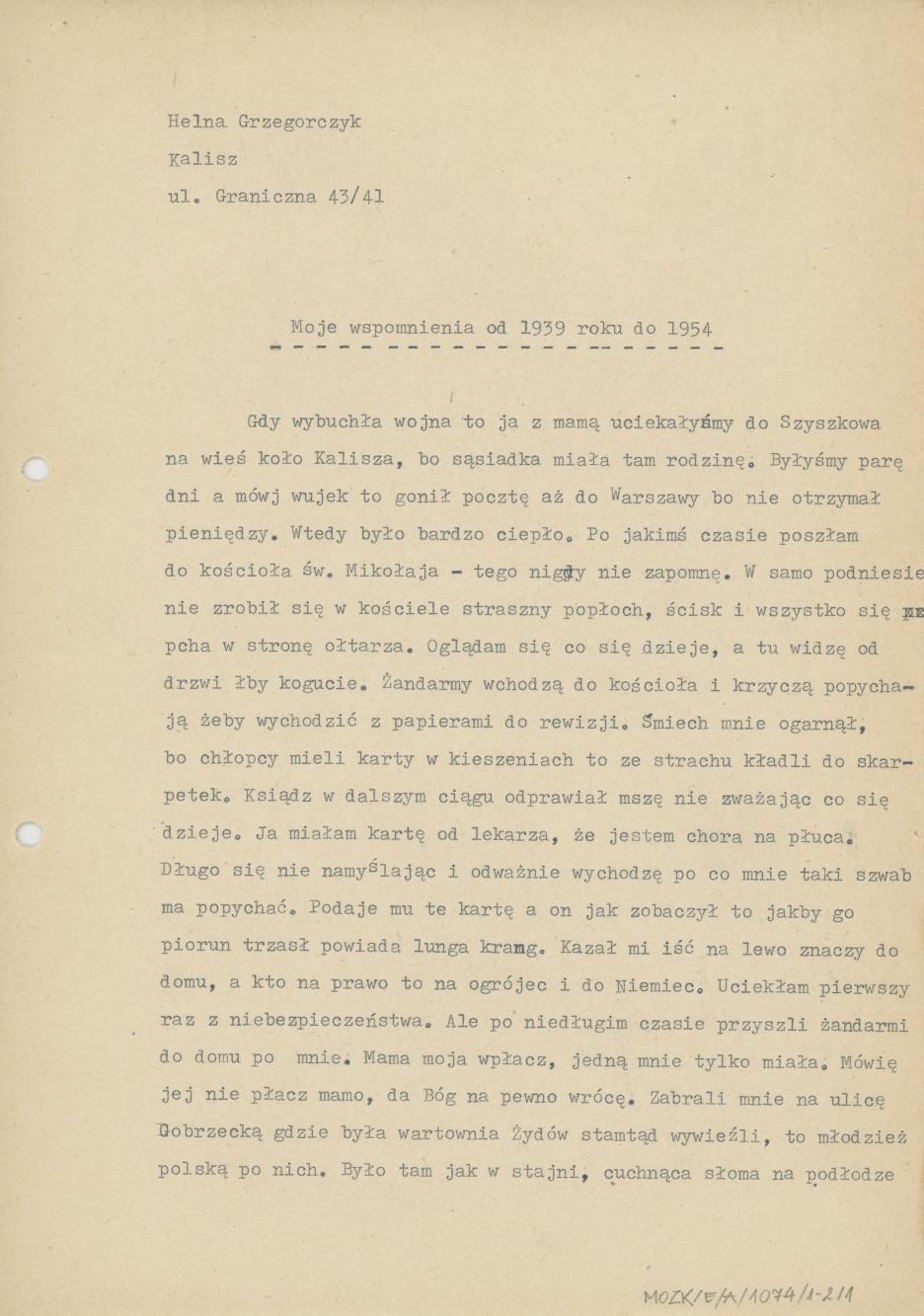 Moje wspomnienia od 1939 roku do 1954