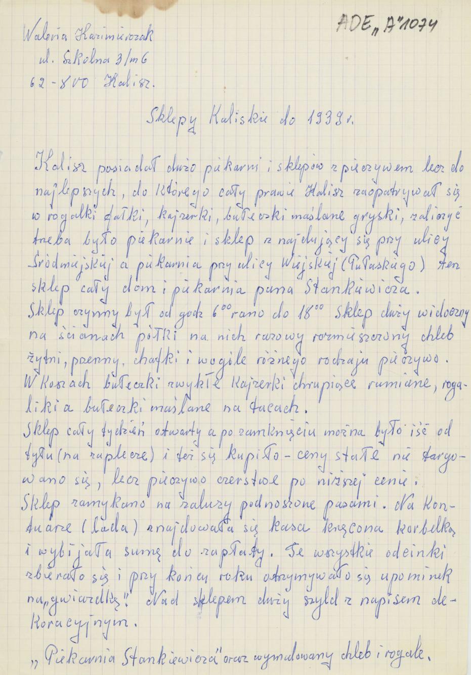 Sklepy kaliskie do 1939 r.