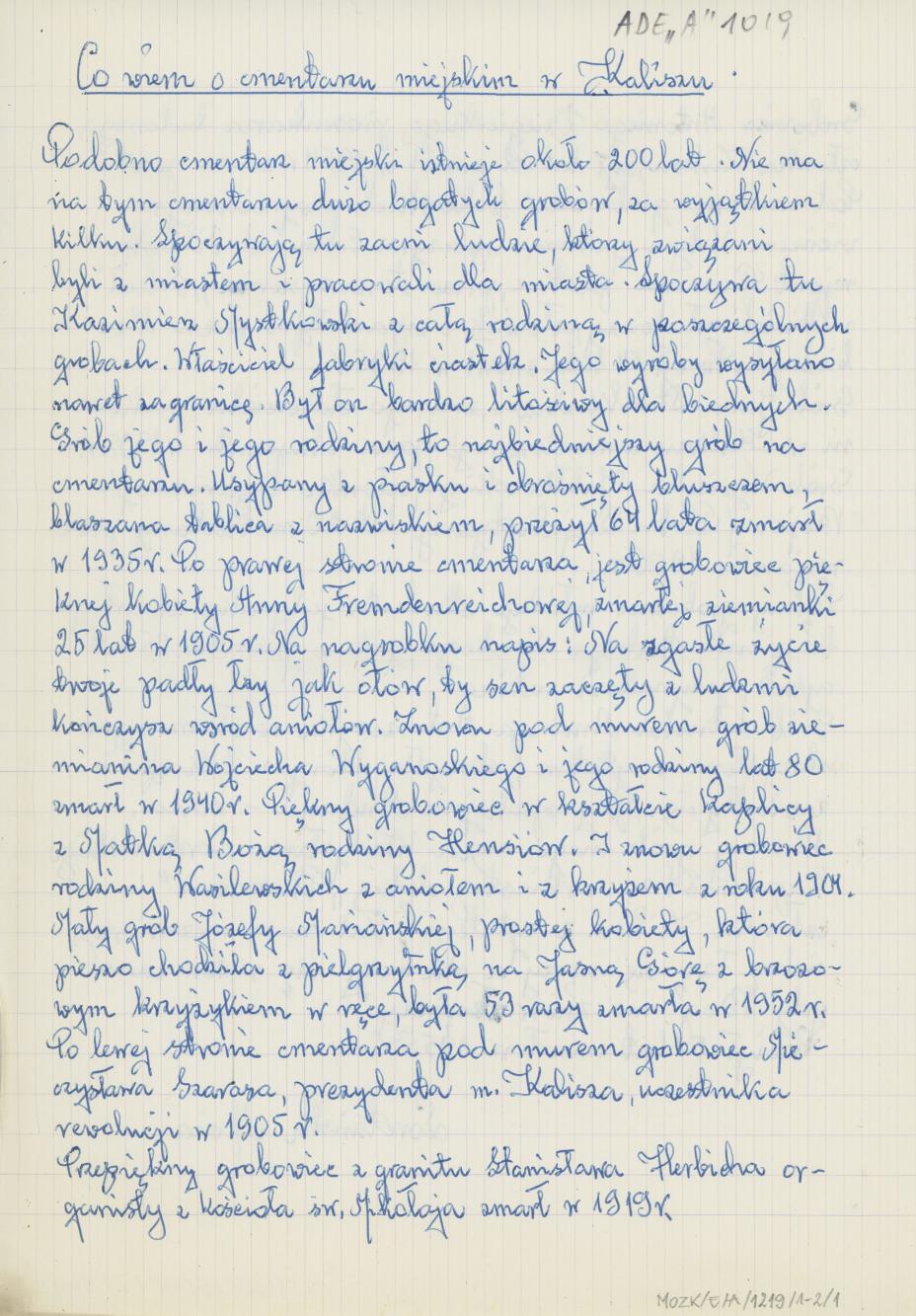 Co wiesz o cmentarzu miejskim w Kaliszu