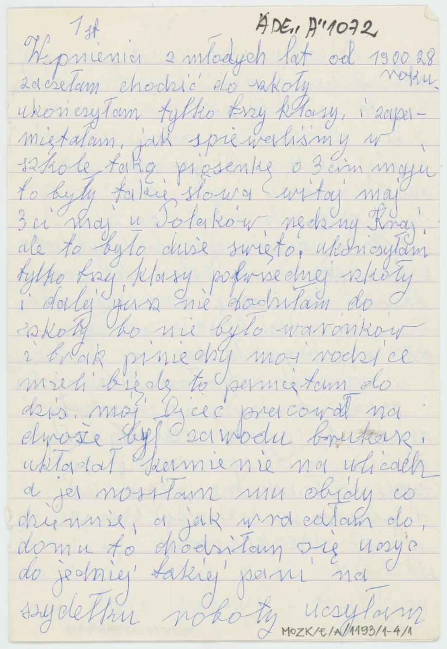 Wspomnienia z młodych lat