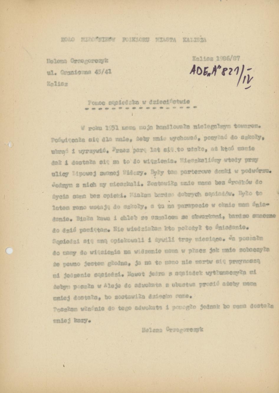 Pomoc sąsiedzka w dzieciństwie