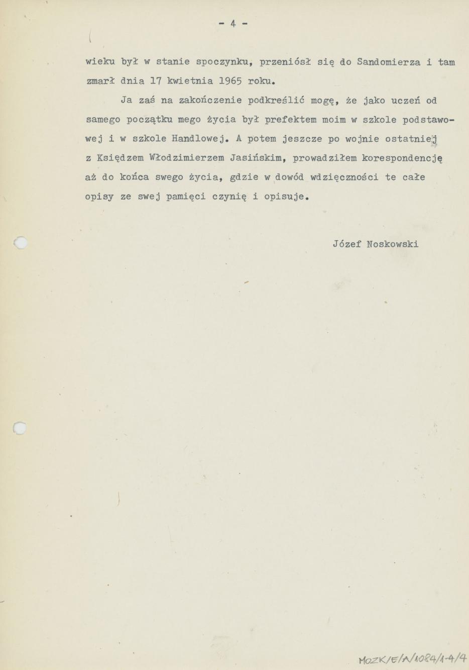 Opisy przeżycia księdza Konstantego Księskiego, Arcybiskupa  księdza Włodzimierza Jasińskiego w Kaliszu