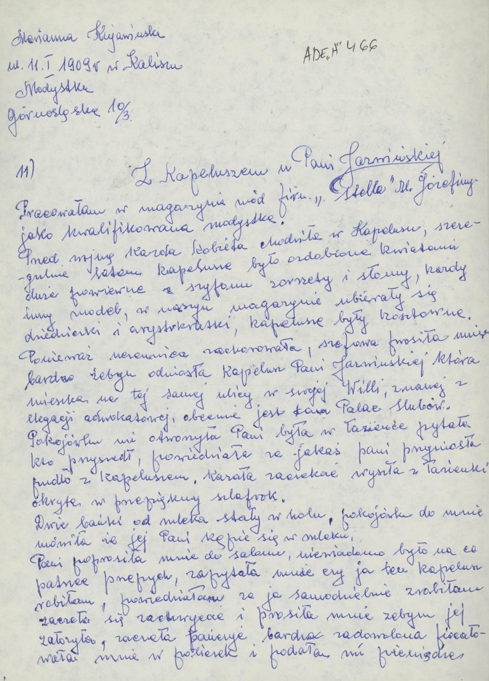 Z kapeluszem u pani Jaźwińskiej