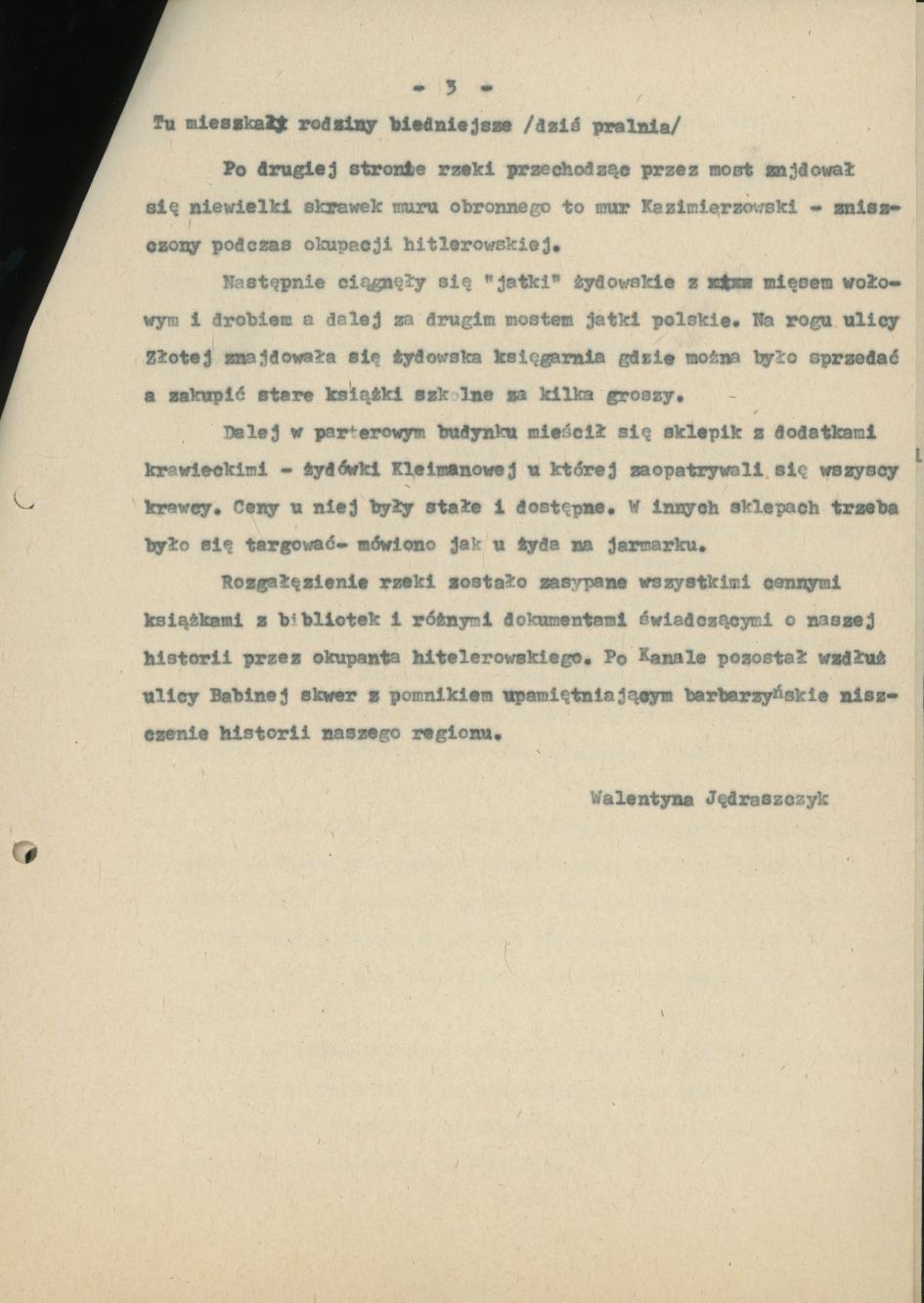 Wspomnienia z ulicy Babinej, lata 1910-11