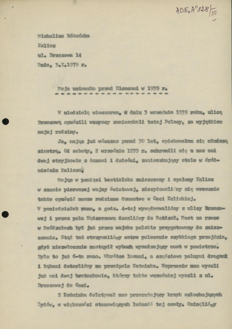 Moja ucieczka przed Niemcami w 1939 r.