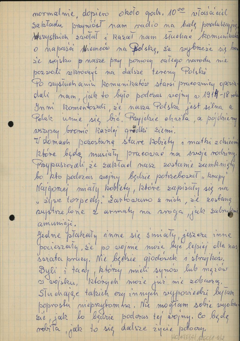 Moje wspomnienia i przeżycia w dniu 1 września 1939 r.