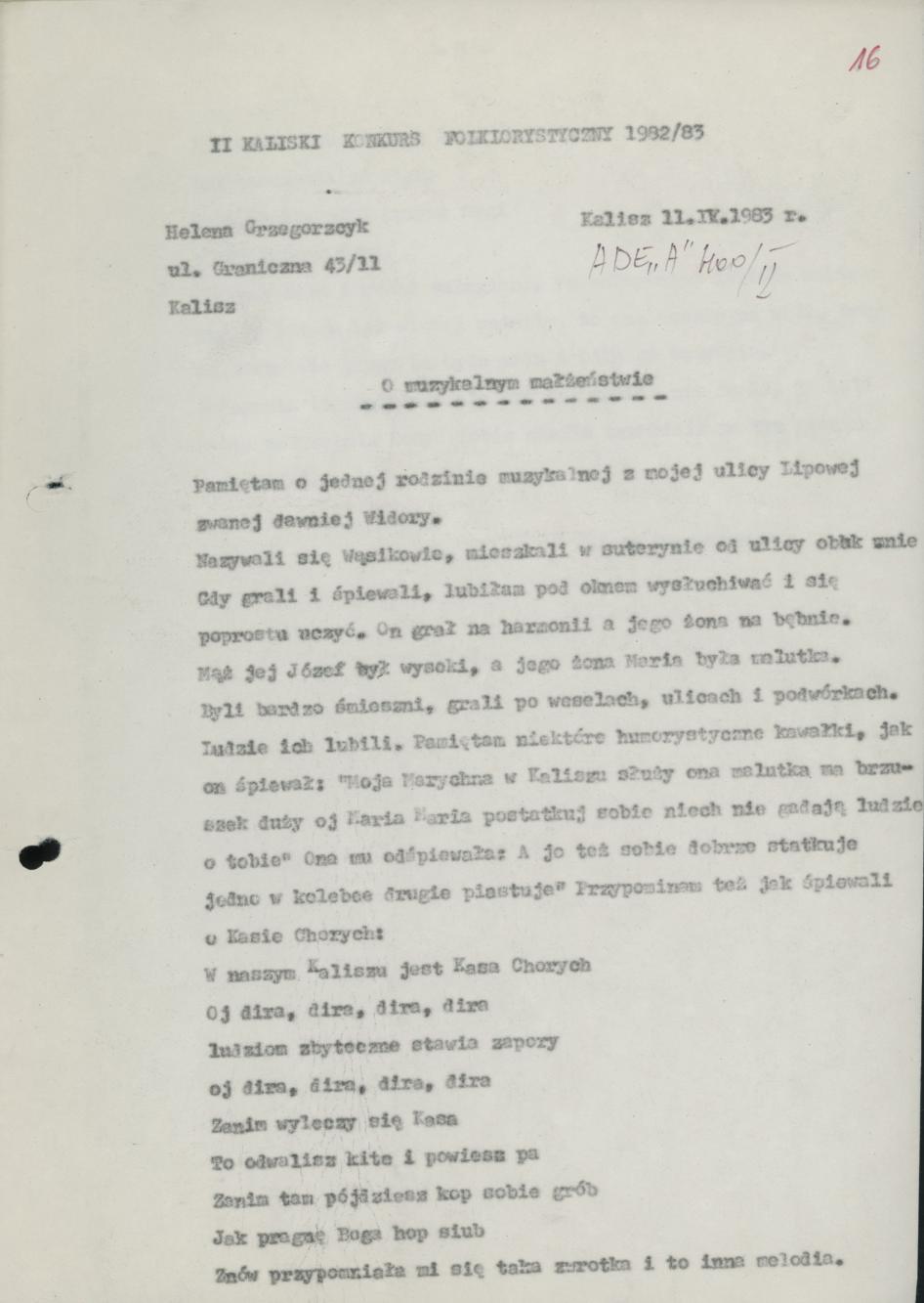 O muzykalnym małżeństwie