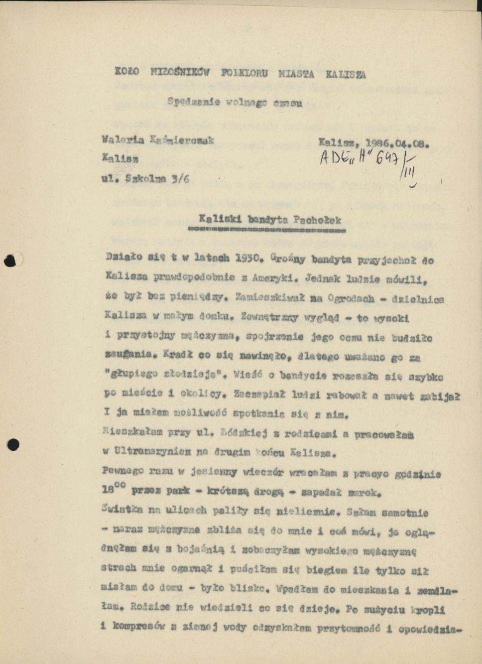 Kaliski bandyta Pachołek