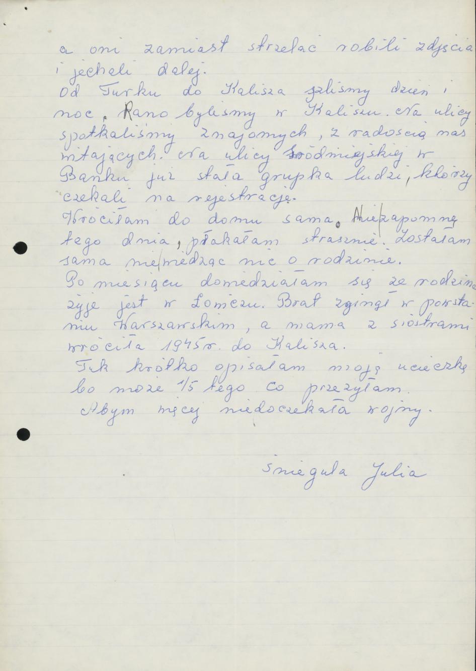 Moja ucieczka z Kalisza 1939 r.