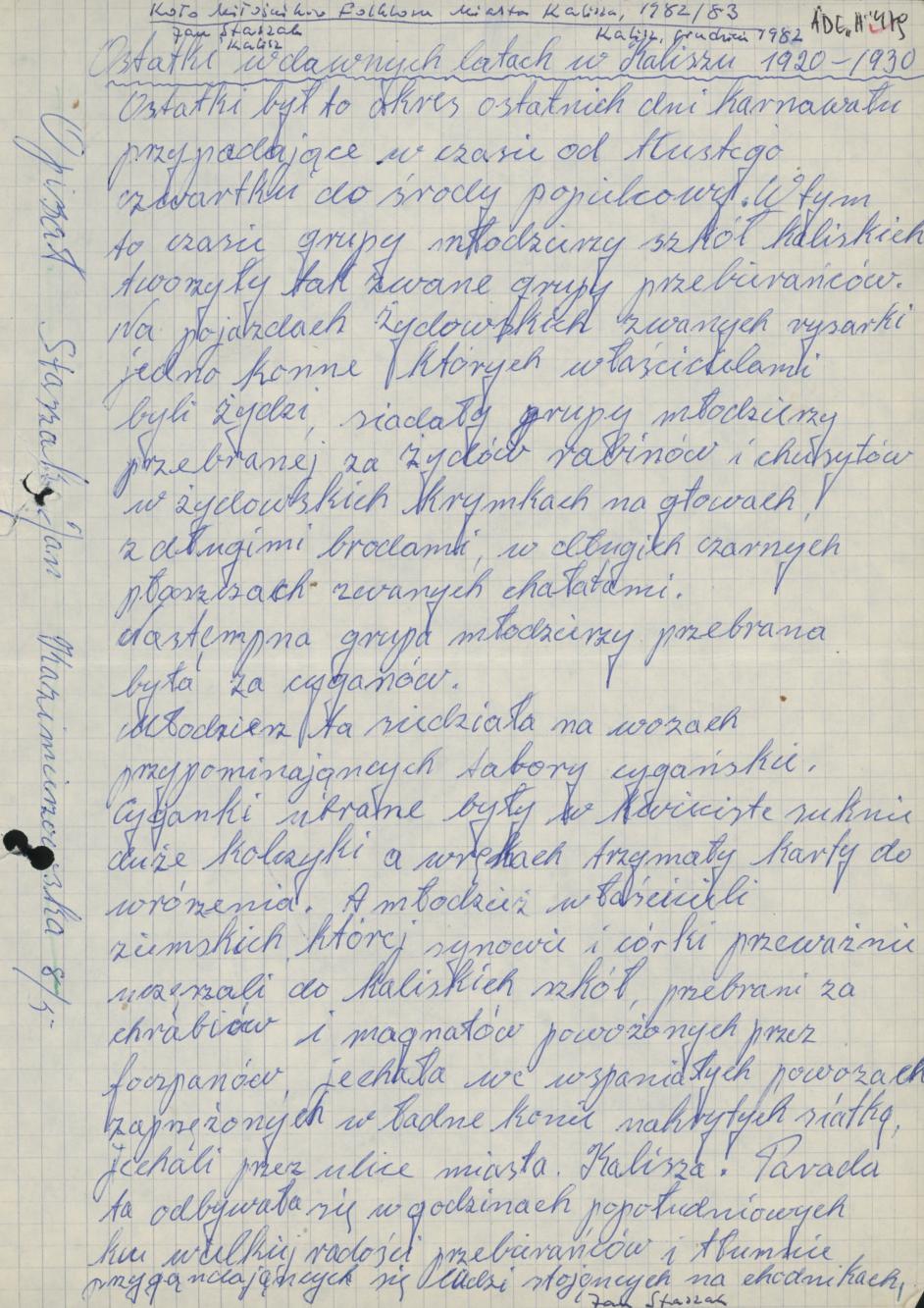 Ostatki w dawnych latach w Kaliszu 1920-1930