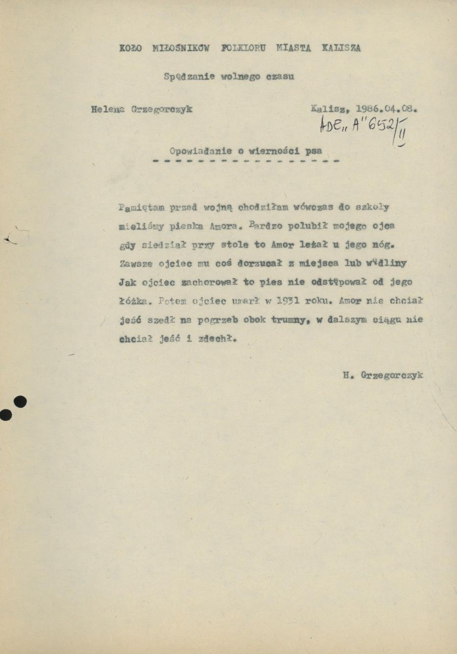 Opowiadanie o wierności psa