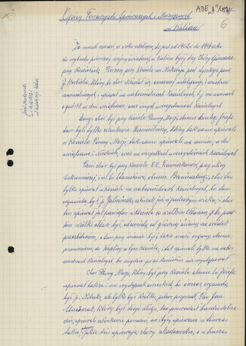 Opisy Towarzystw Śpiewaczych i Muzycznych w Kaliszu