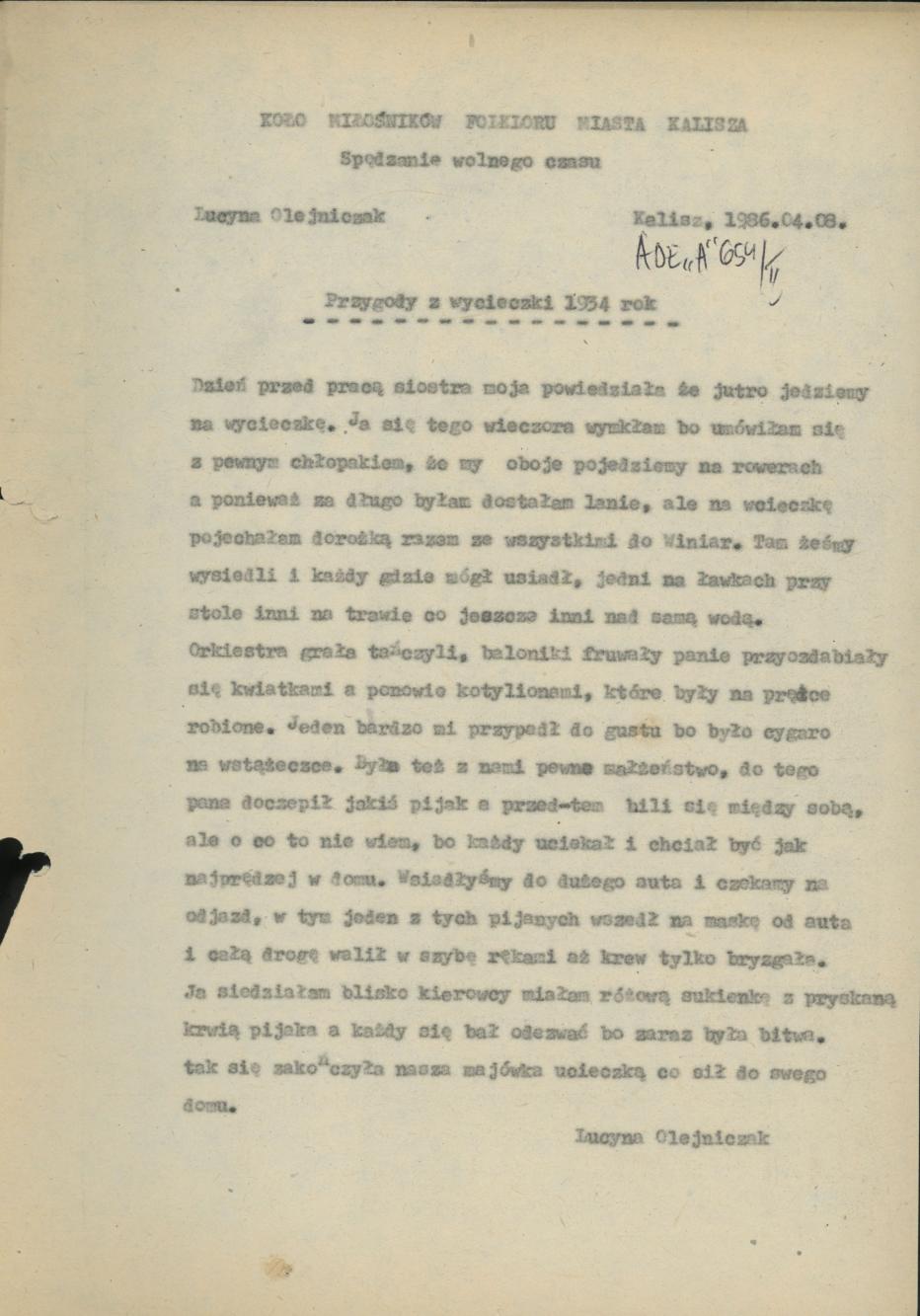 Przygody z wycieczki 1934 rok