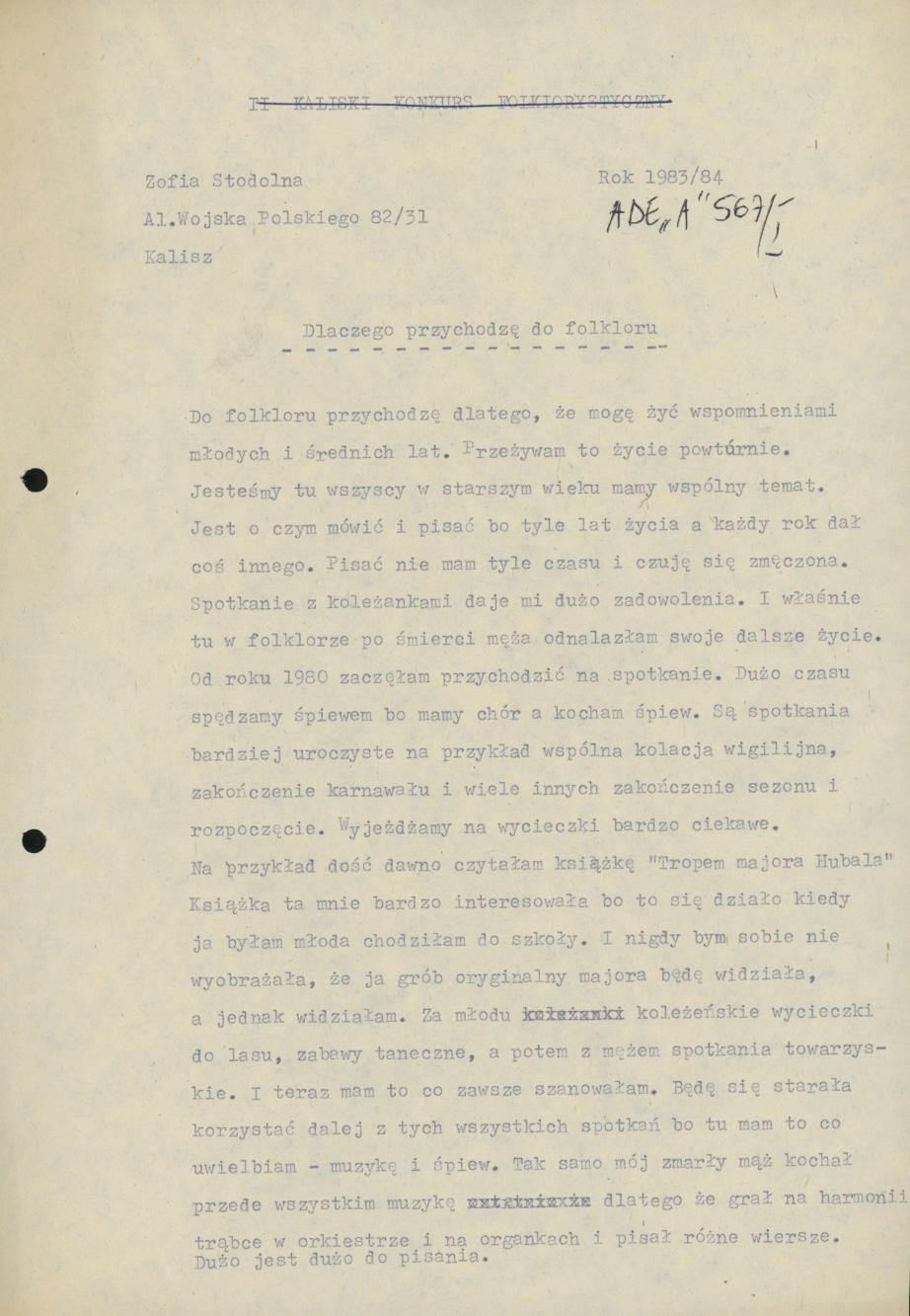 Dlaczego przychodzę do folkloru