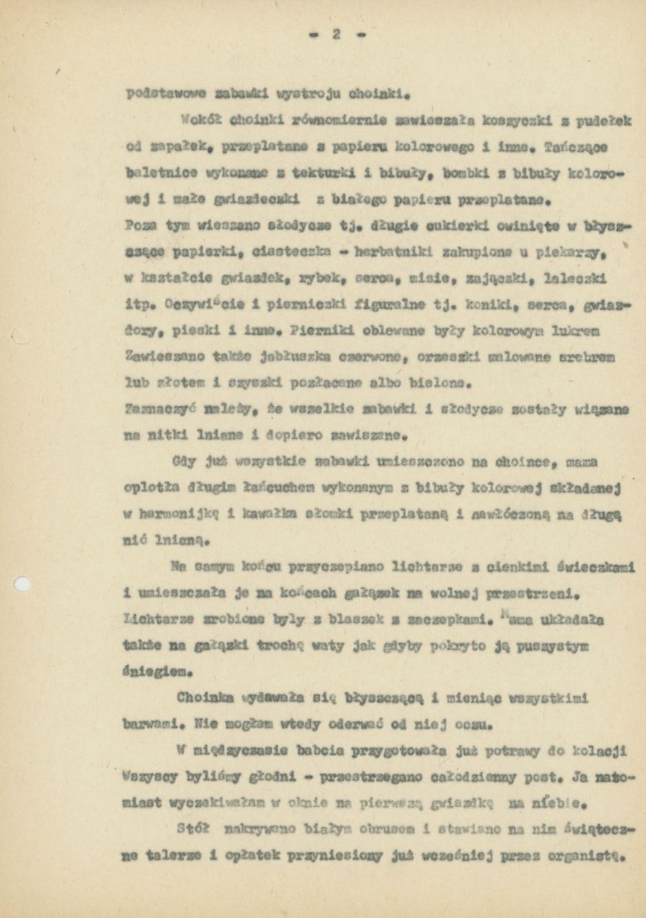 Choinka u mojej babci, rok 1917