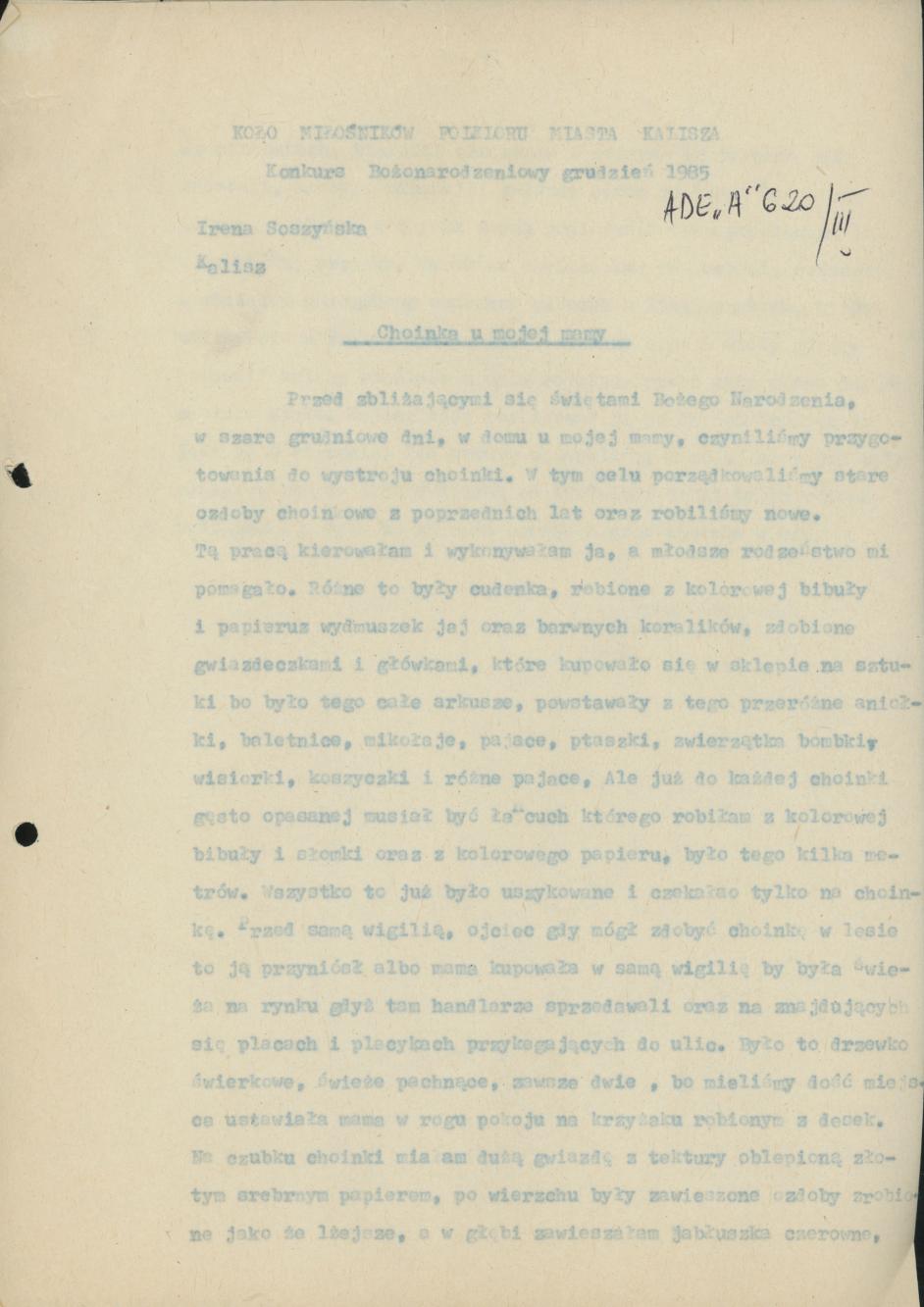 Choinka u mojej mamy