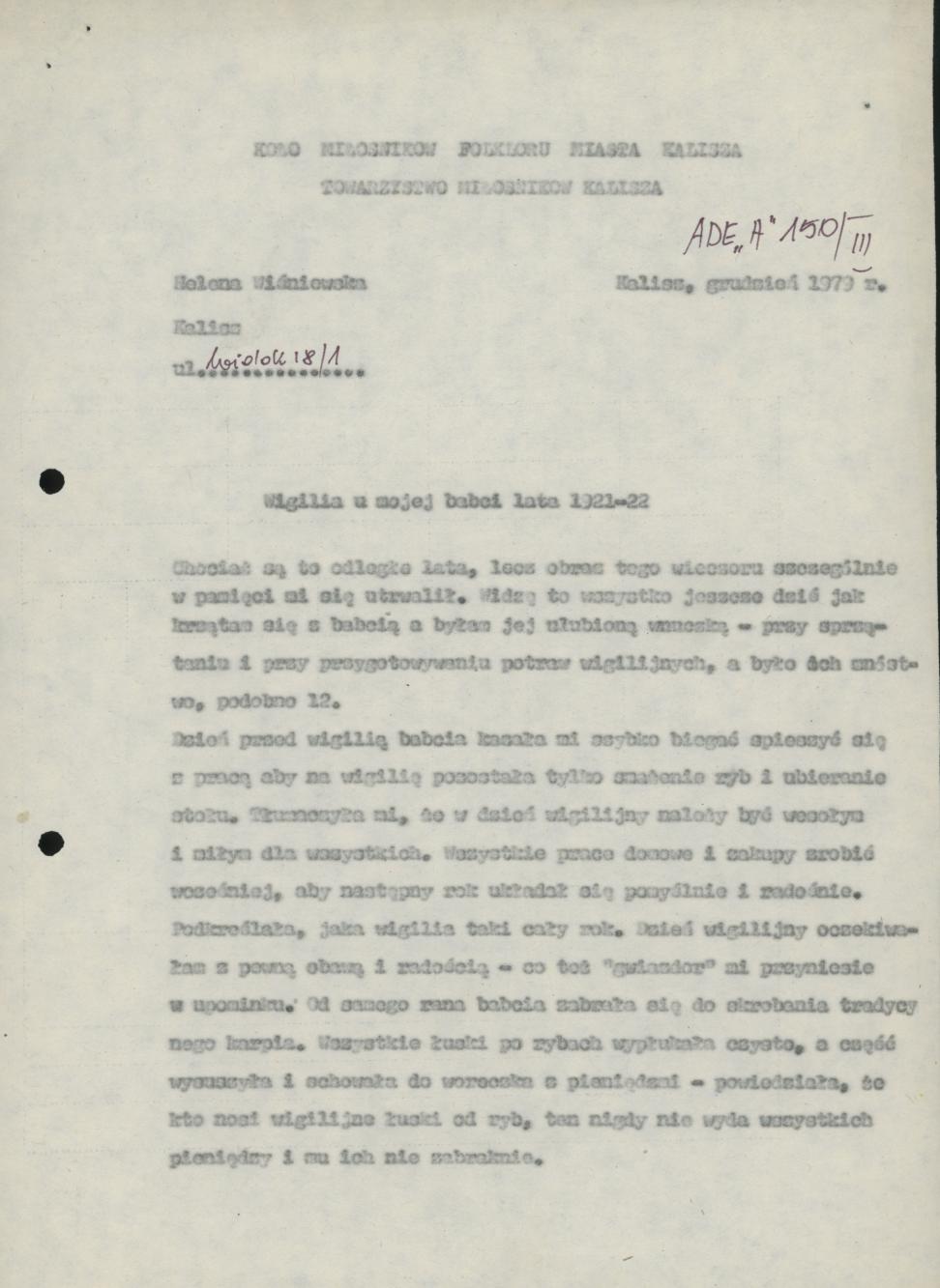 Wigilia u mojej babci lata 1921-22