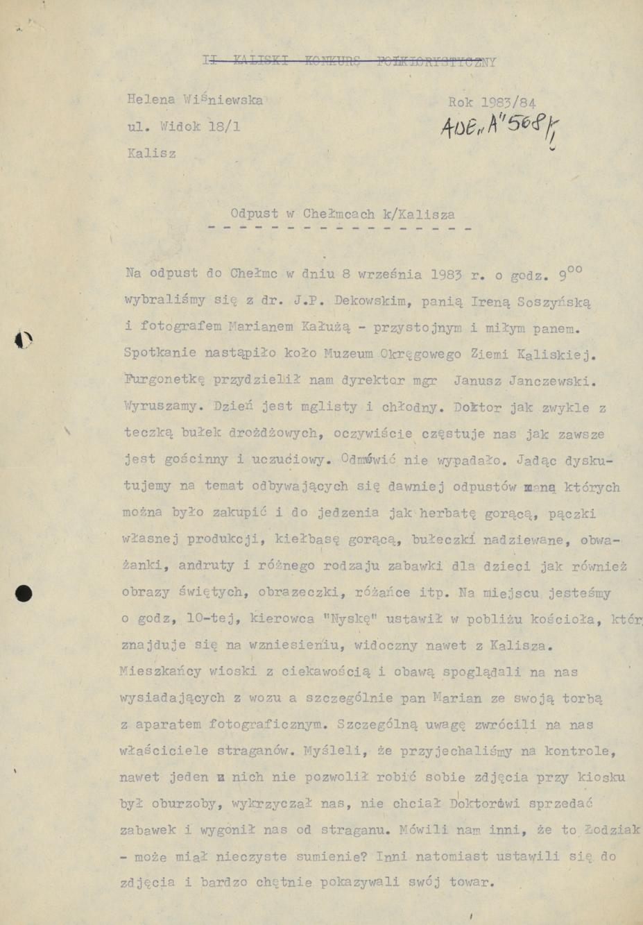 Odpust w Chełmcach koło Kalisza