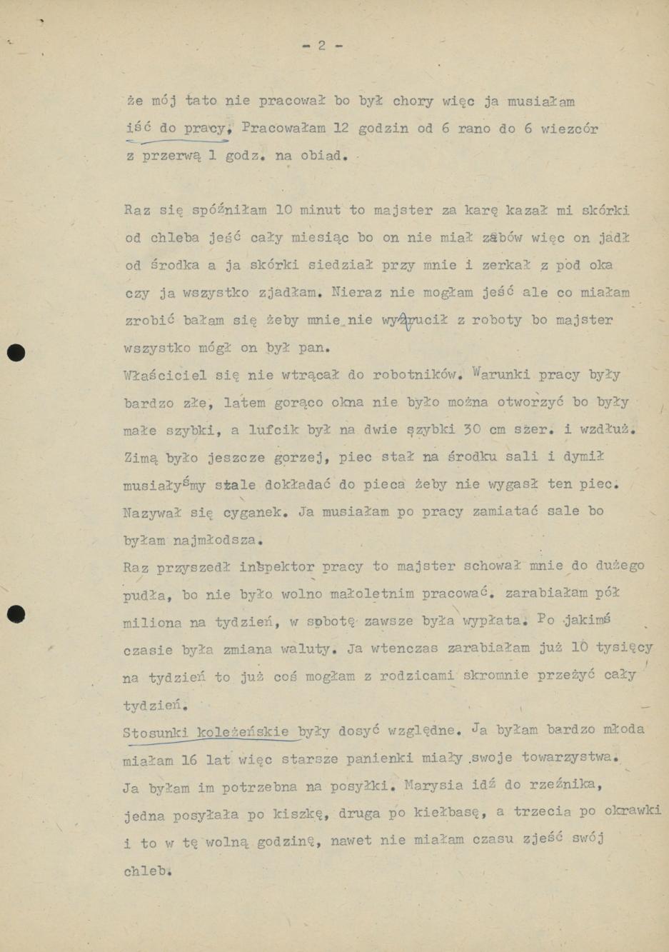 Moja praca w fabryce do roku 1939