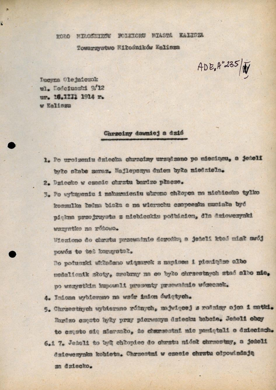 Chrzciny dawniej a dziś