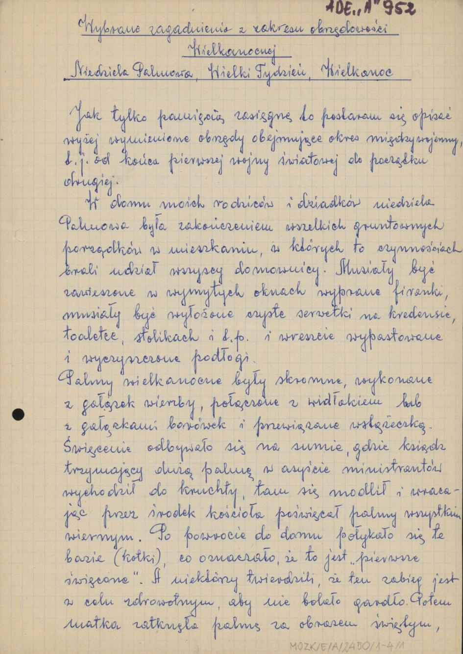 Wybrane zagadnienia z zakresu obrzędowości wielkanocnej