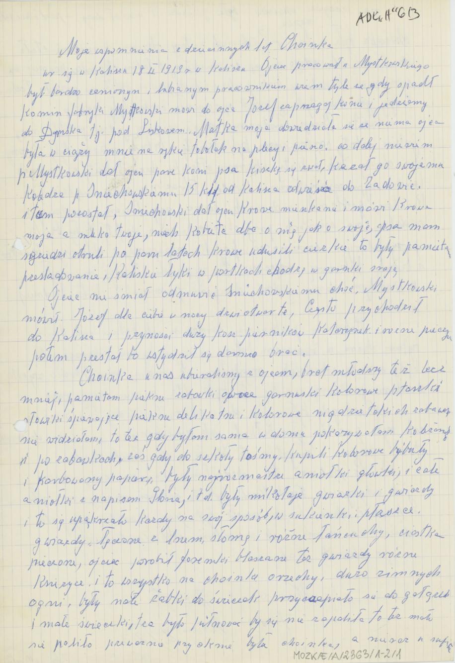 Moje wspomnienia z dziecinnych lat. Choinka