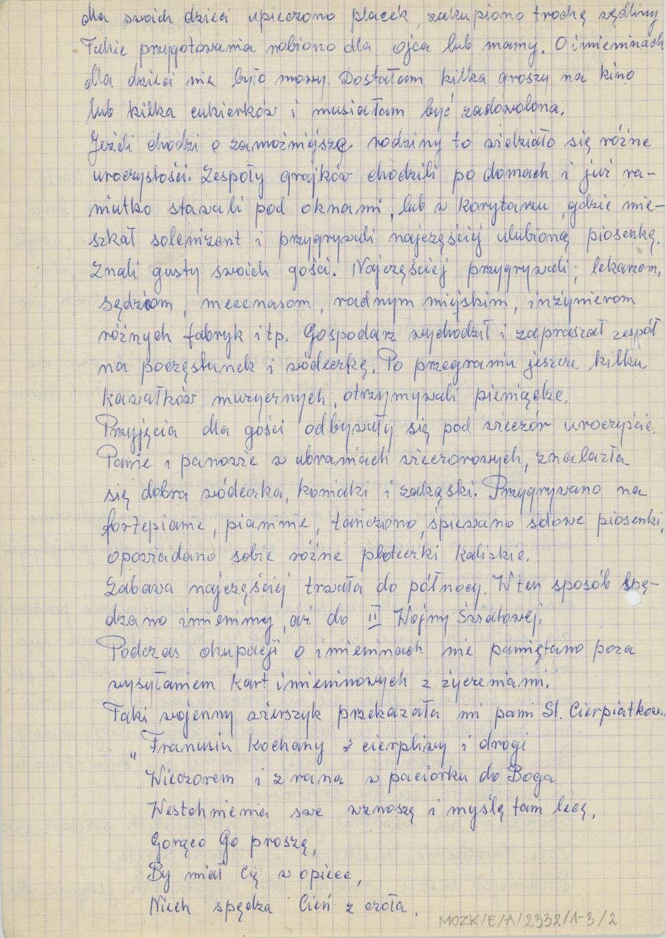 Imieniny w okresie międzywojennym