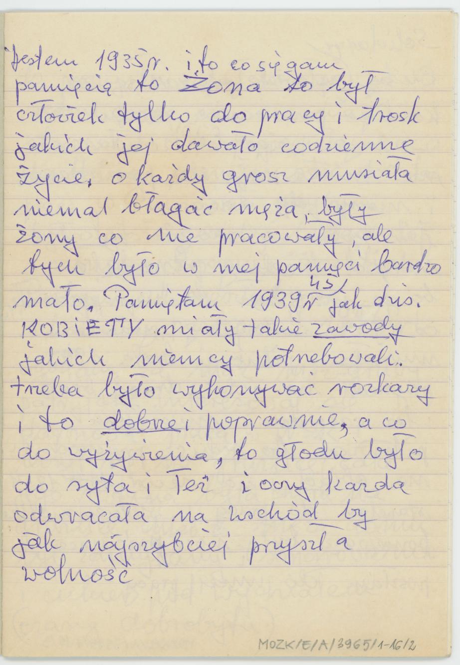 Kobieta przed wojną i po wojnie. Starość przed wojną i po wojnie, cz. 1