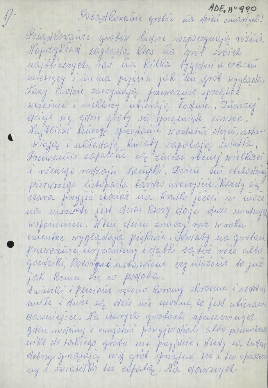 Porządkowanie grobów na dzień zmarłych