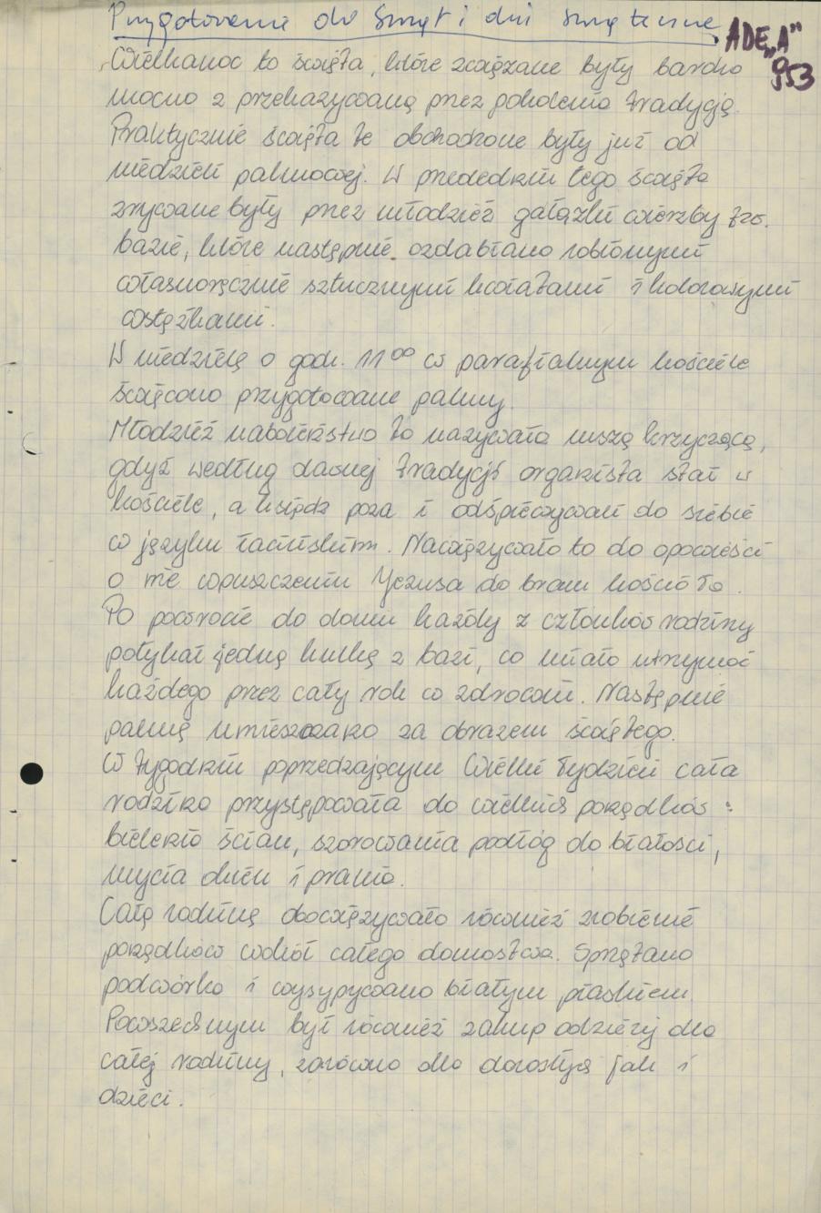 Przygotowania do Świąt i dni świąteczne