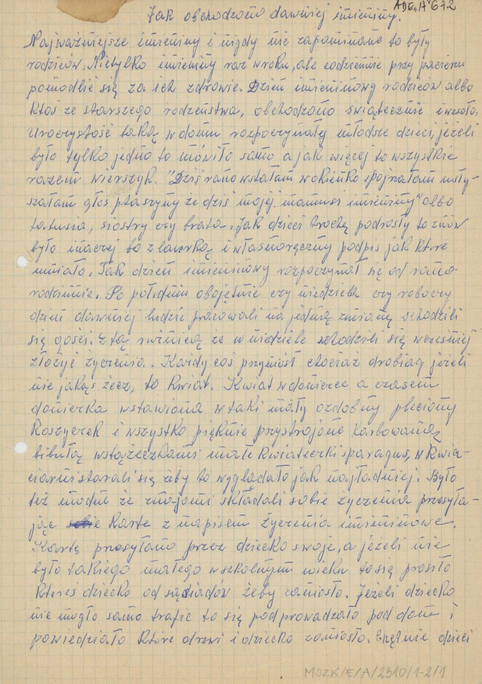 Jak obchodzono dawniej imieniny