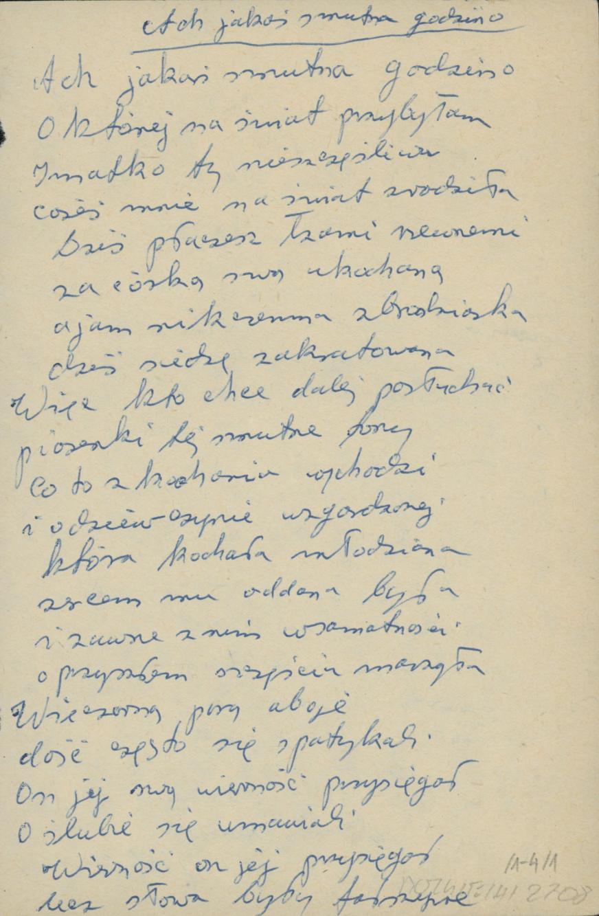 Ach jakaś smutna godzino