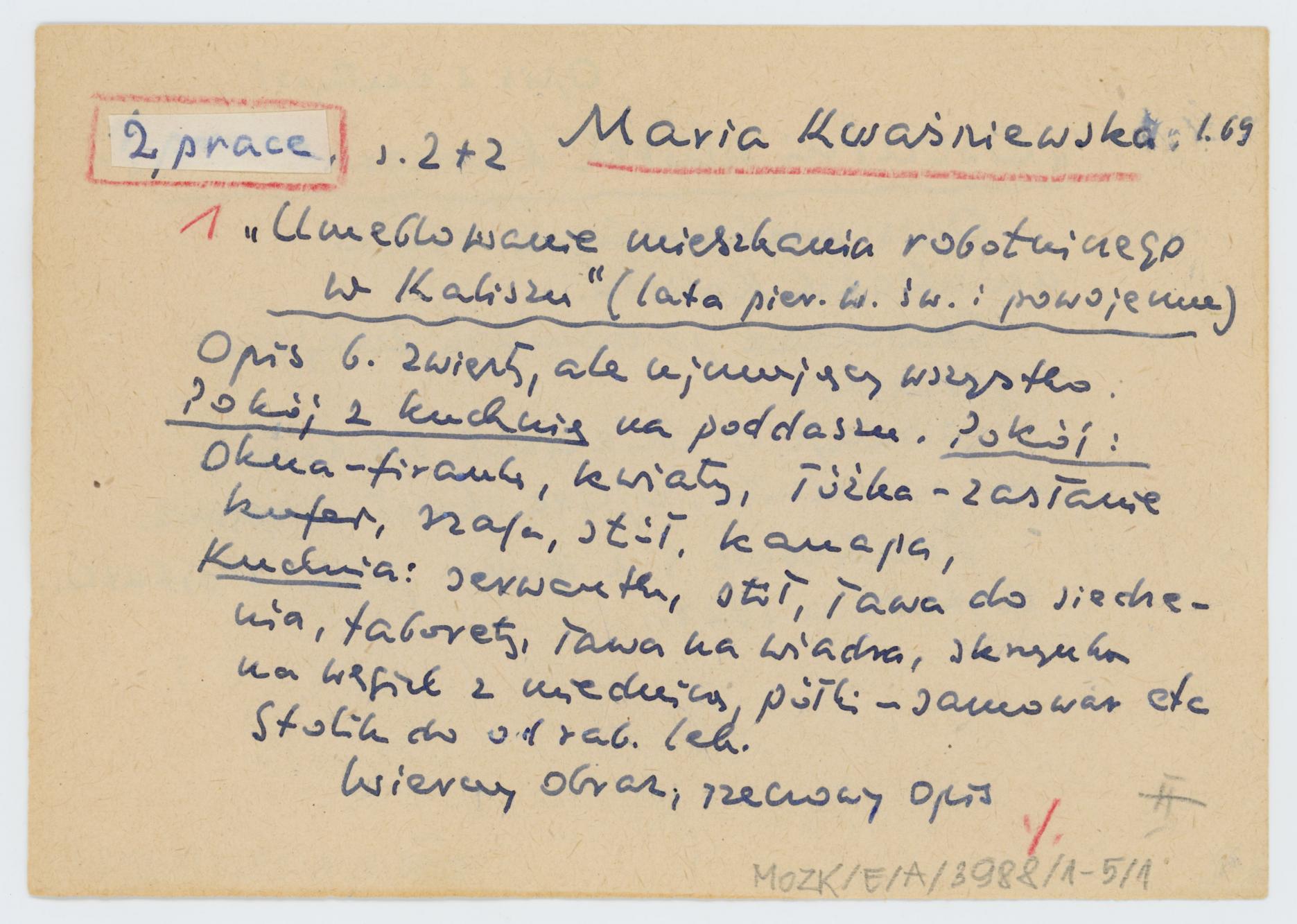 Umeblowanie mieszkania robotniczego w Kaliszu