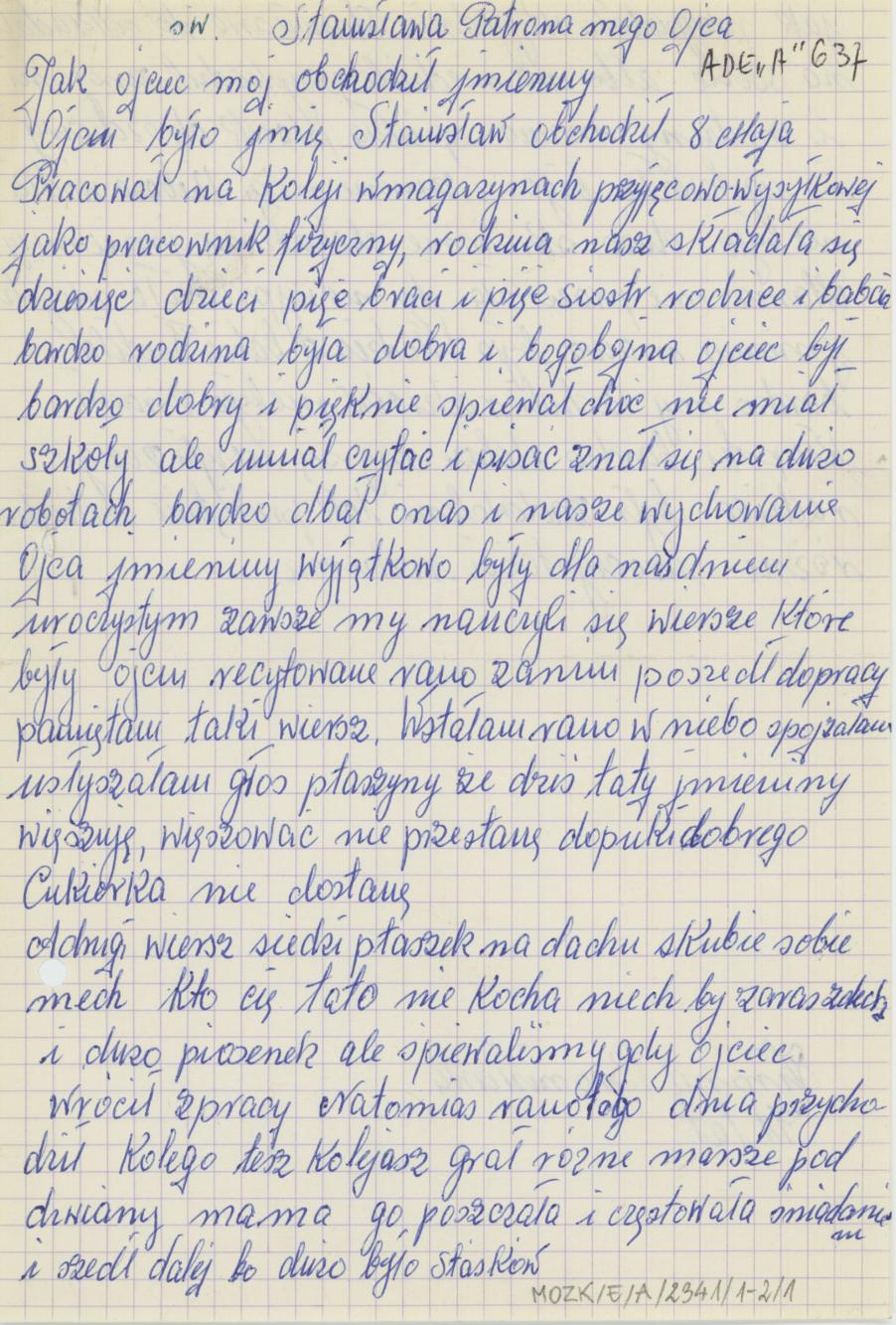 Św. Stanisław, patron mego ojca