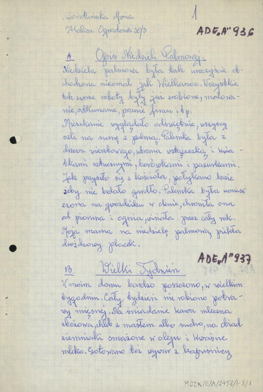 Opis Niedzieli Palmowej, Wielki Tydzień, przygotowania do Świąt