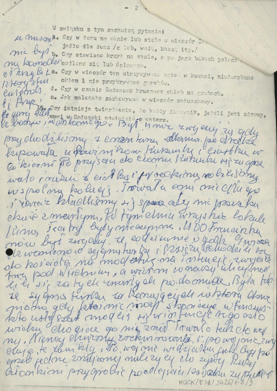 Wytyczne do zbierania wiadomości do kultu zmarłych