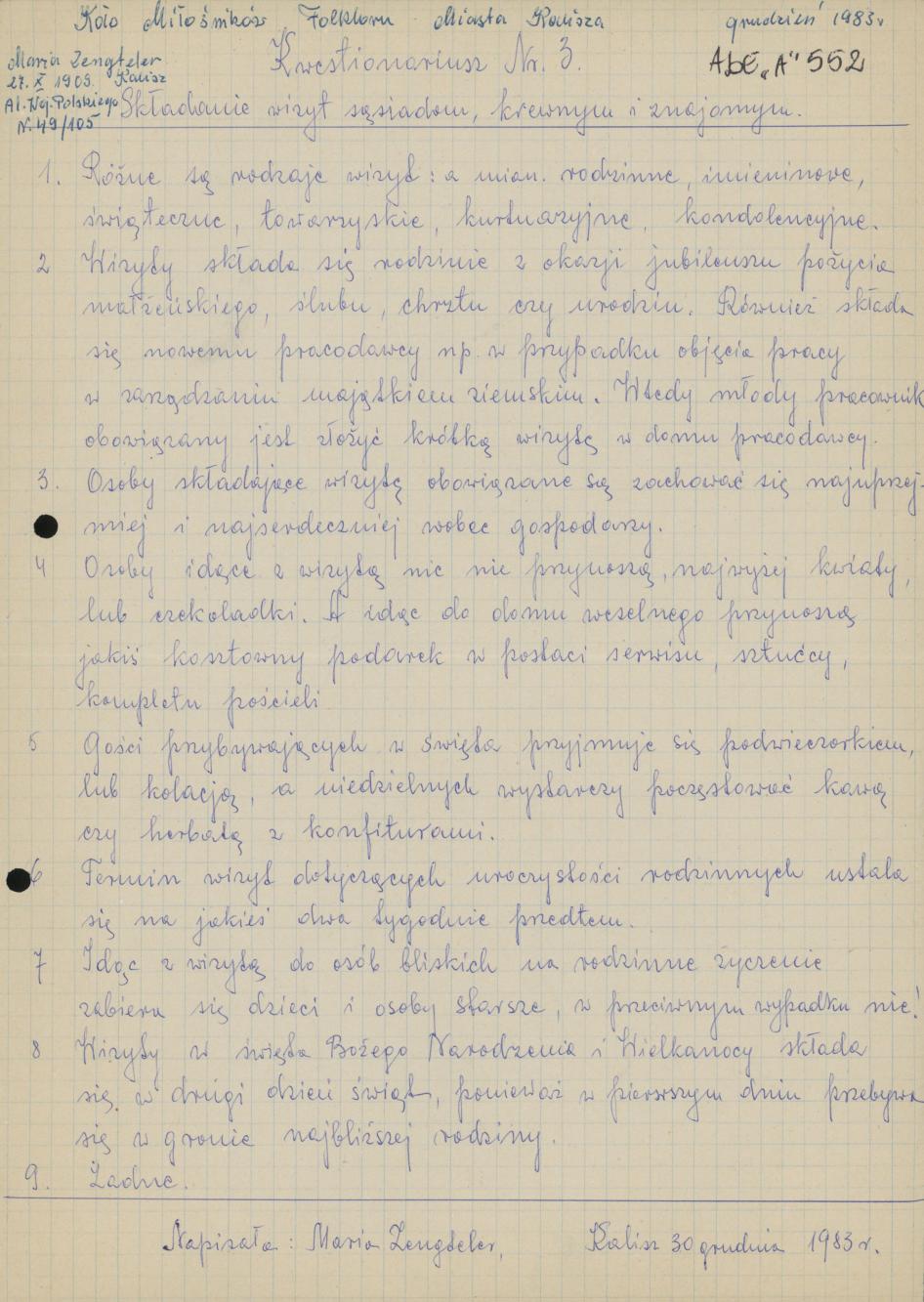 Składanie wizyt sąsiadom, krewnym i znajomym