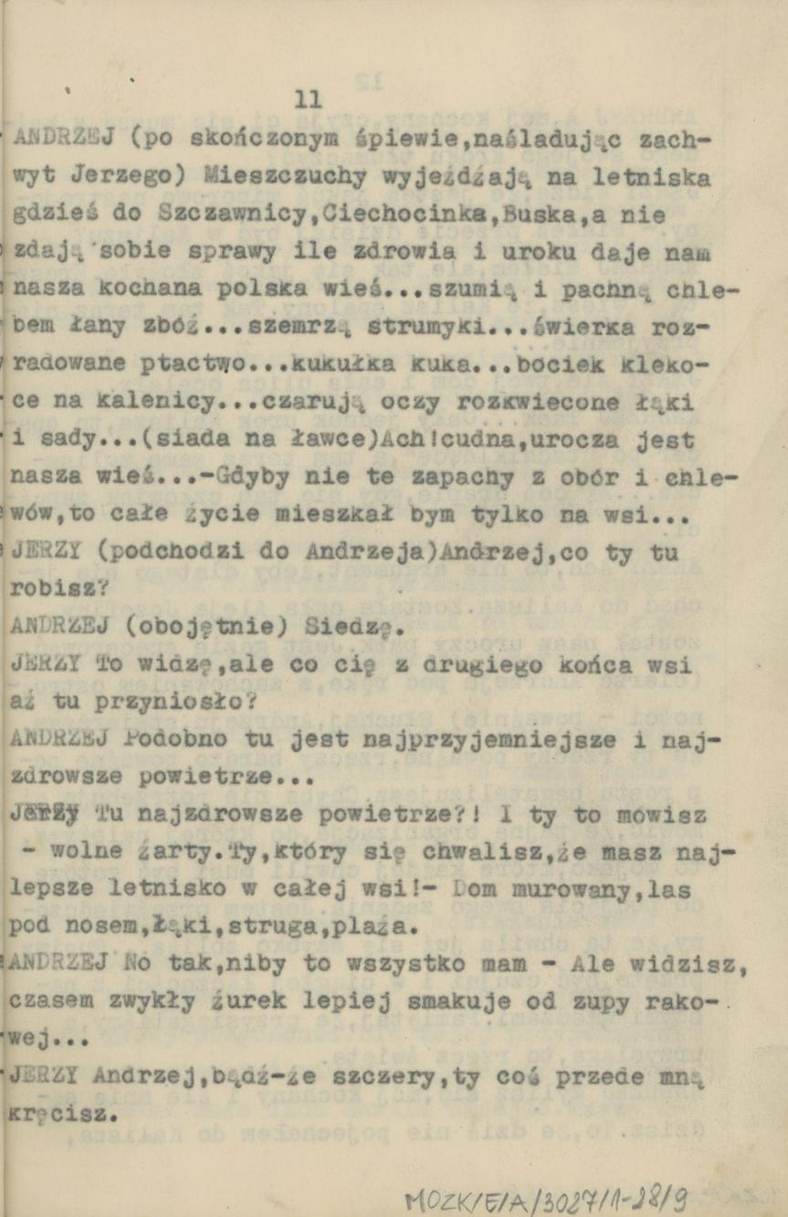 Przedświt wolności - obraz sceniczny ze śpiewami i tańcami, cz. 1