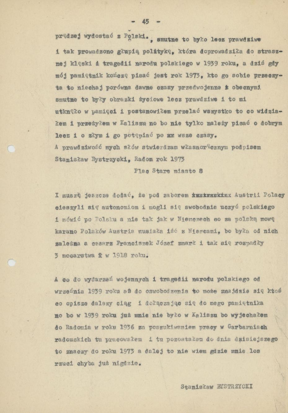 Mój pamiętnik oraz wspomnienia z moich młodych lat i z przeżyć z czasów I wojny światowej, cz. 4